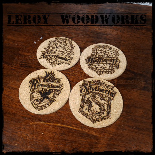 Harry Potter Houses Cork Coasters (set of 4)