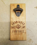 MAGNETIC Bottle Opener - Wall Mounted Bottle Opener - Crabcakes and Football - Maryland - Magnetic - Wedding Crashers - Laser Engraved