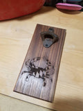 MAGNETIC Bottle Opener - Wall Mounted Bottle Opener - Maryland Crab - Magnetic - Laser Engraved