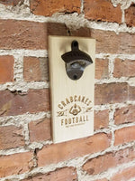 MAGNETIC Bottle Opener - Wall Mounted Bottle Opener - Crabcakes and Football - Maryland - Magnetic - Wedding Crashers - Laser Engraved