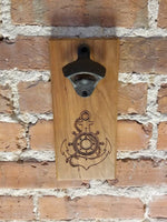 MAGNETIC Bottle Opener - Wall Mounted Bottle Opener - Nautical Anchor - Magnetic - Laser Engraved