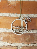 Engaged Ring Ornament - Marriage - Wedding - Christmas - Wooden - Laser Cut