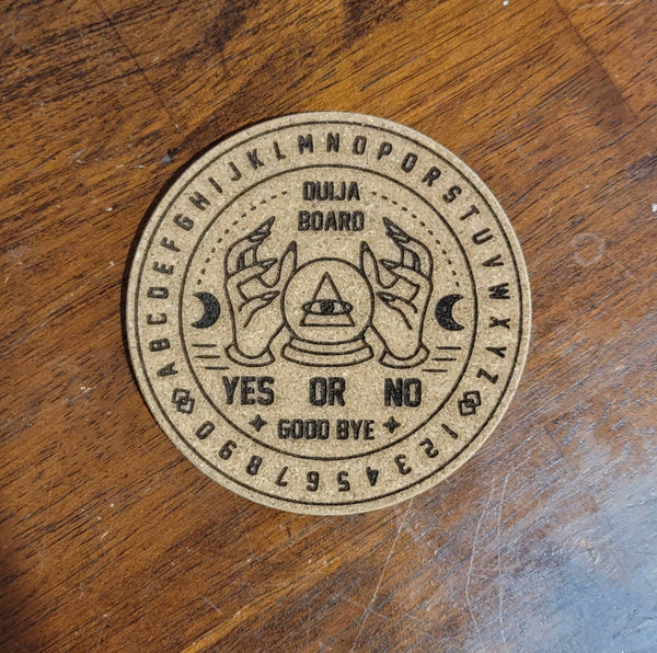 Ouija Board - laser engraved - Cork Coaster - set of 4