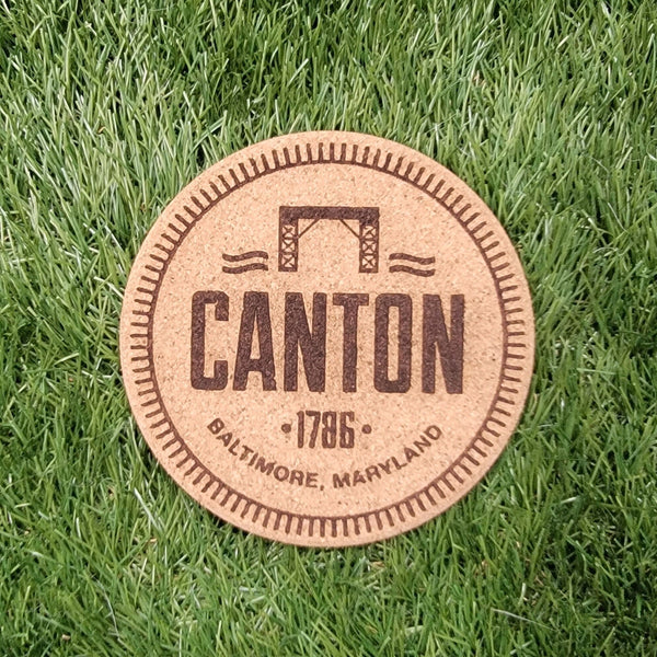 Canton Baltimore Maryland Cork Coasters, Laser Engraved, Custom, Man Cave, Personalized, Beer (set of 4)