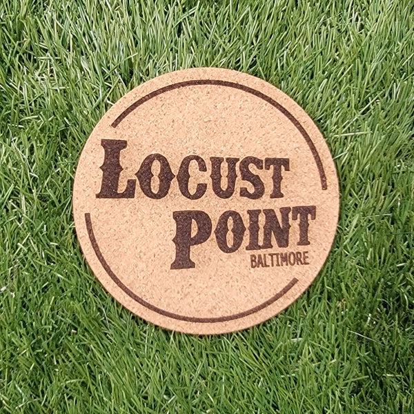 Locust Point Baltimore Maryland Cork Coasters, Laser Engraved, Custom, Man Cave, Personalized, Beer (set of 4)