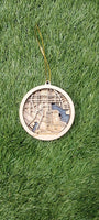 Baltimore 3d Map Ornament - Laser Cut - Wooden - Christmas - MADE IN BALTIMORE