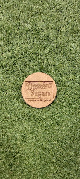 Domino Sugar Cork Coasters, Laser Engraved, Custom, Man Cave, Personalized, Beer (set of 4)