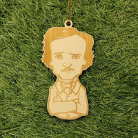 Edgar Allen Poe Ornament - Laser Cut - Wooden - Christmas - MADE IN BALTIMORE