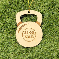 Kettlebell Ornament - Laser Cut - Wooden - Christmas