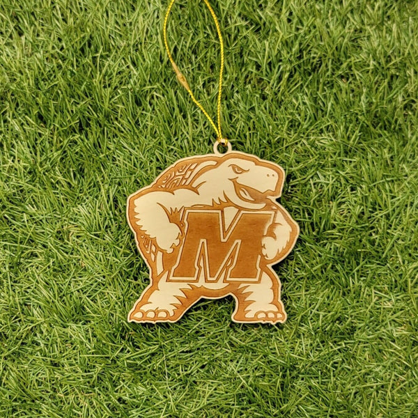 UMD Terrapin Ornament - Laser Cut - Wooden - Christmas - Made In Baltimore