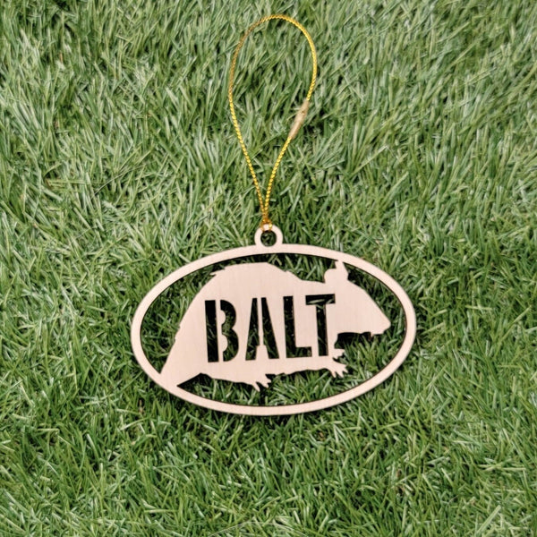 Baltimore Rat Ornament - Laser Cut - Wooden - Christmas - MADE IN BALTIMORE