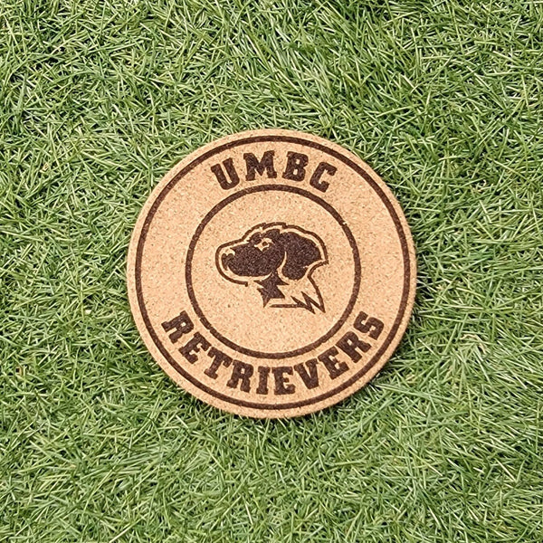 UMBC Cork Coasters, Laser Engraved, Custom, Man Cave, Personalized, Beer (set of 4)