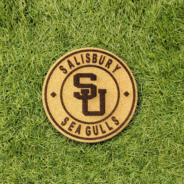 Salisbury University Coasters, Laser Engraved, Custom, Man Cave, Personalized, Beer (set of 4)